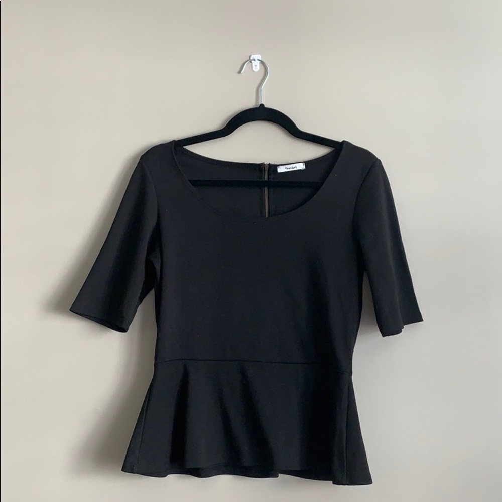 Women’s black career peplum top